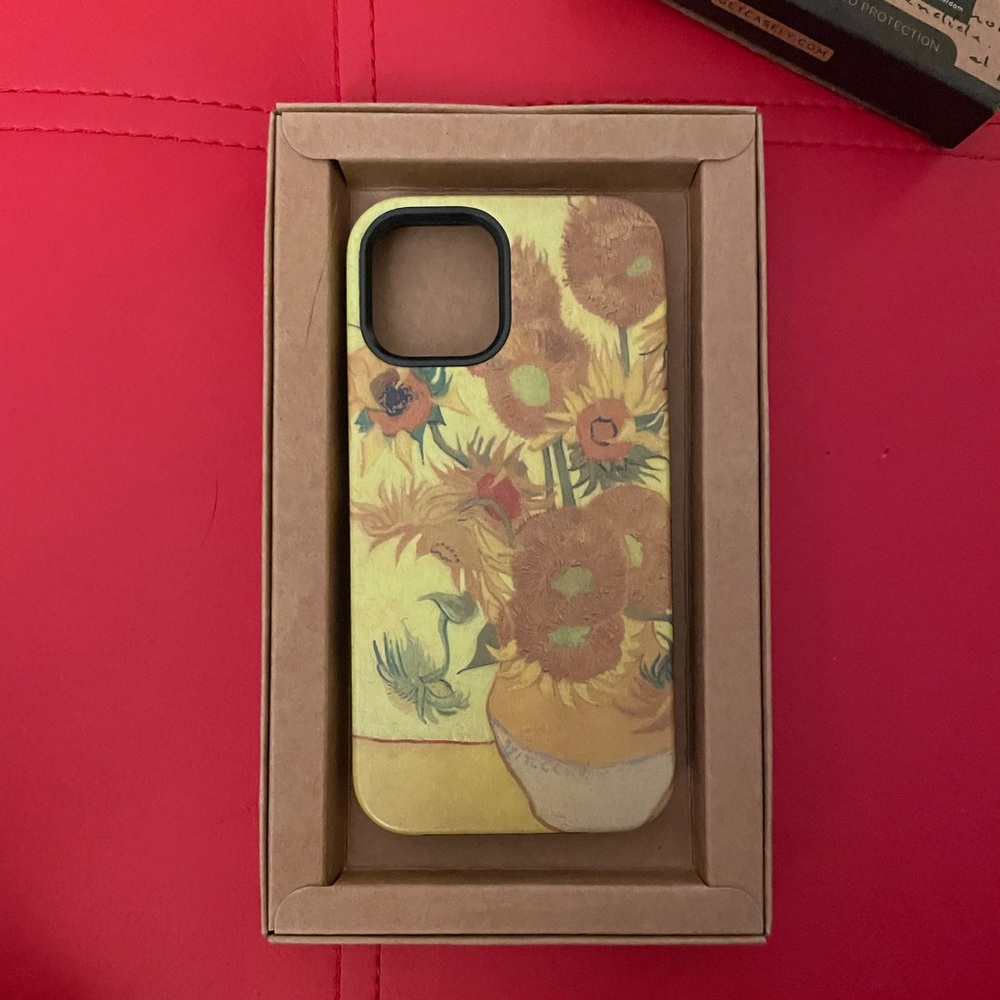iphone 12 can gogh sunflower case